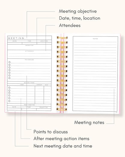 Lamare Meeting Notebook for Work Organization – Perfect Work Notebook for Note - Image 4