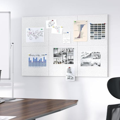 Neatsure Large Cork Board for Wall, 6 Panels Felt Tiles Tack Push Pin Board for - Image 4