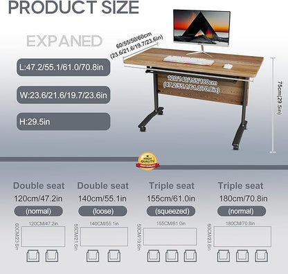 Folding Conference Table 4ft 5ft, Foldable Office Meeting Desk - Image 2