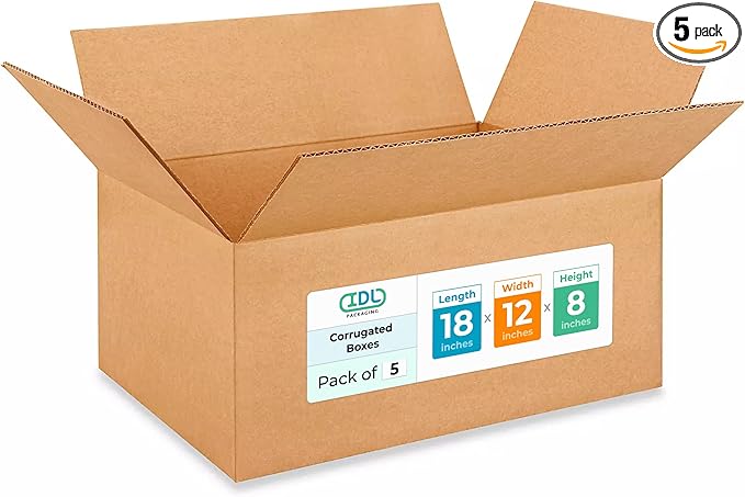 IDL Packaging Medium Moving & Shipping Boxes 18 x 12 x 8 inches by IDLPackaging