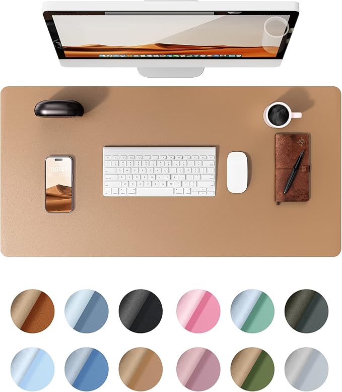 YSAGi Leather Desk Protector, Office Mat, Large Mouse Mat, Non-Slip PU Leather by YSAGi