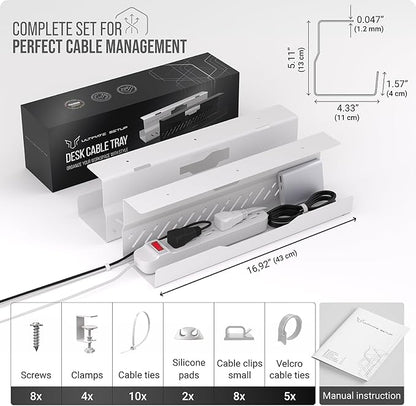 Under Desk Cable Management Tray no Drill – Wire Management - Image 6