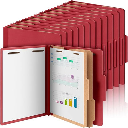 Skyygemm 60 Pcs Classification Folders Letter Size, 2 Divider Pressboard File by Skyygemm