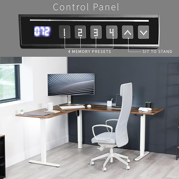 VIVO Electric Corner 75 x 63 inch L-Shaped Standing Desk, Memory Height - Image 5