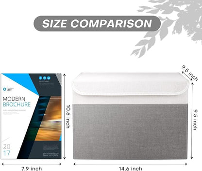Bagnizer Large 22 Quart Linen Fabric Foldable Storage Bin Cube Organizer Basket - Image 2