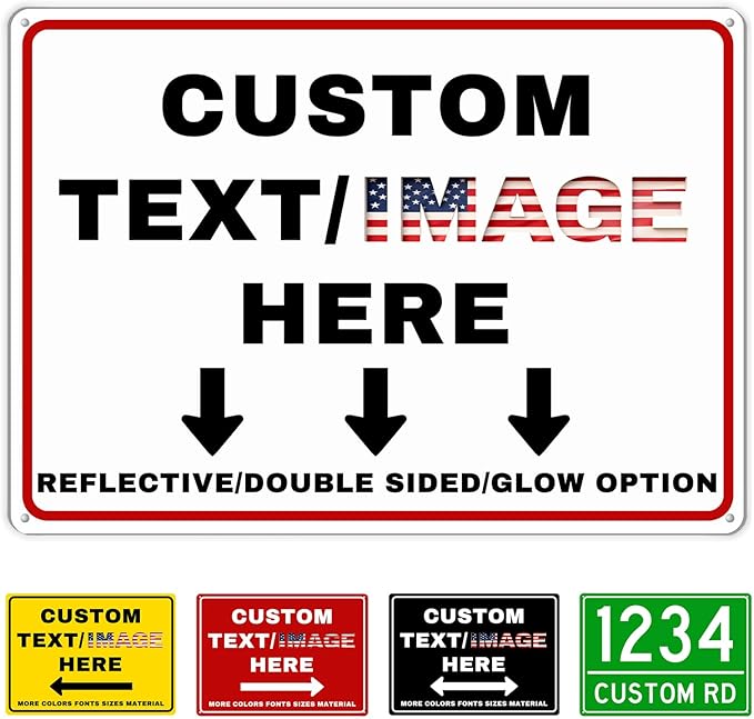 Custom Directional Arrow Sign, Glow in the Dark/Reflective Option, Customize by Varugood
