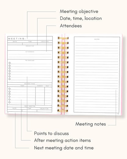 Lamare Meeting Notebook for Work Organization – Perfect Work Notebook for Note - Image 4