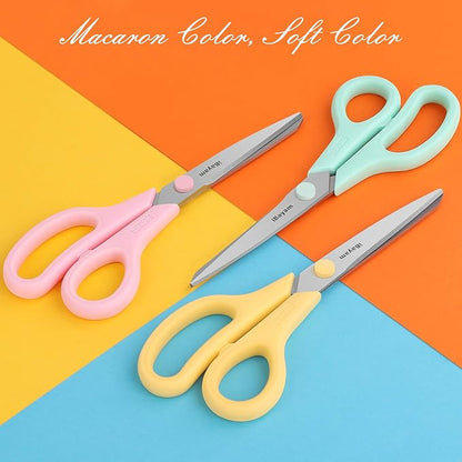 Scissors, iBayam 8" All Purpose Scissors Bulk 3-Pack, Ultra Sharp 2.5mm Thick - Image 2