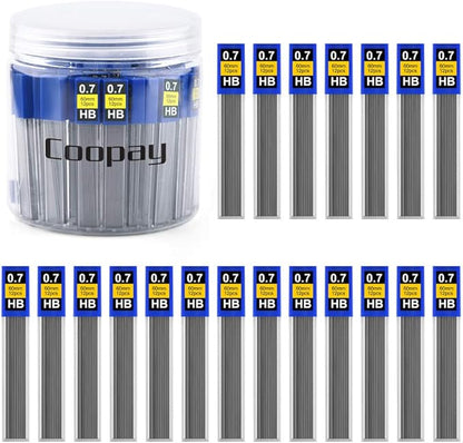 Coopay 600 Pieces Lead Refills 0.7 mm HB Break Resistant Mechanical Pencil by Coopay