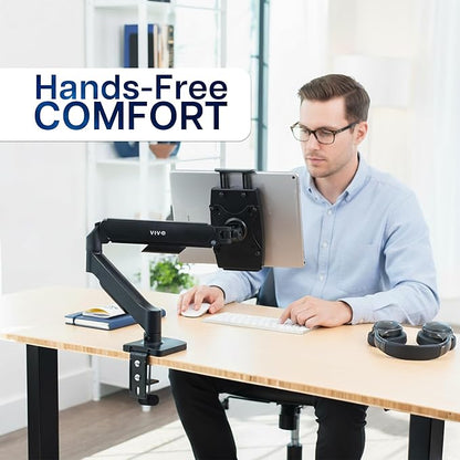 VIVO Height Adjustable Counterbalance Mechanical Arm Tablet Desk Mount - Image 4