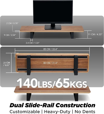 ULTRARM Moodular Wooden Monitor Stand 33.4” Desk Organizer - Image 4
