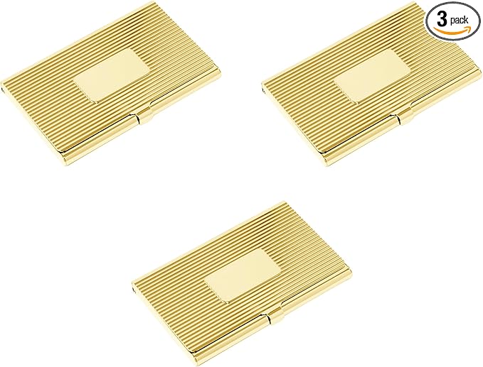 Stephanie Imports Set of 3 Slim & Minimalist Metal Business Card Holder Unisex by Stephanie+Imports