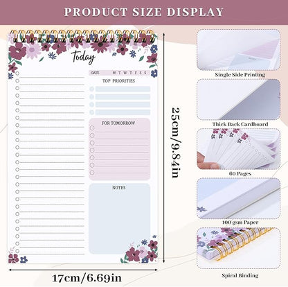 Thboxes 60 Pages To Do List Notepad, 6.7” X 9.8” To Do List Notebook Tear Off - Image 3