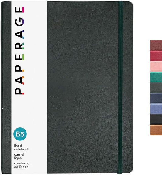 PAPERAGE Softcover Lined Journal Notebook, 176 Pages, Large B5 College Ruled by PAPERAGE