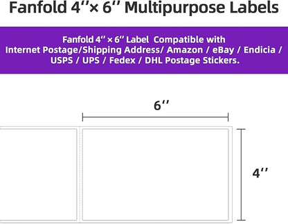 AveneMark 8 Stacks 4000 Labels 4" x 6" Fanfold Direct Thermal Labels, Postage - Image 3