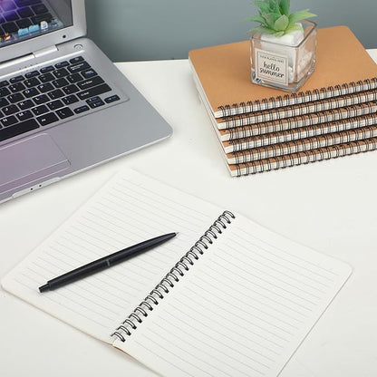 miikoul 60 Packs A5 Spiral Lined Notebooks, Kraft Paper Cover, 60 Sheets/120 - Image 6