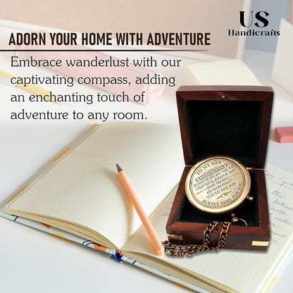 US HANDICRAFTS Brass Compass - Image 3