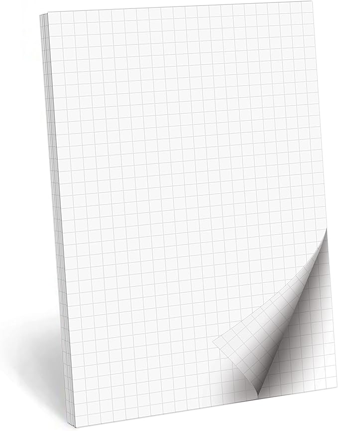 321Done Double Sided Graph Paper Notepad, 0.25 Grid, Made in The USA, Quad by 321Done