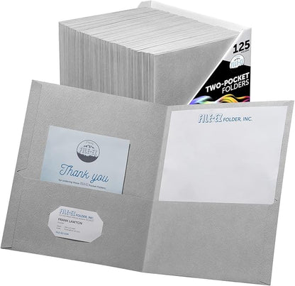 FILE-EZ Two-Pocket Folders, Textured Paper, Letter Size by FILE-EZ