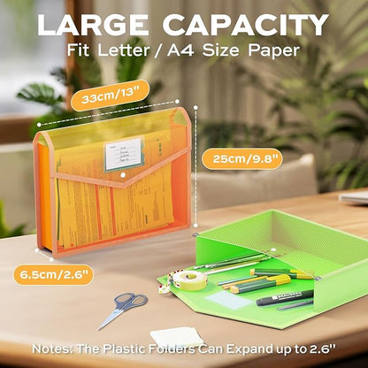 Deli 10 Pack Plastic Expanding File Folder, Folders - Image 2