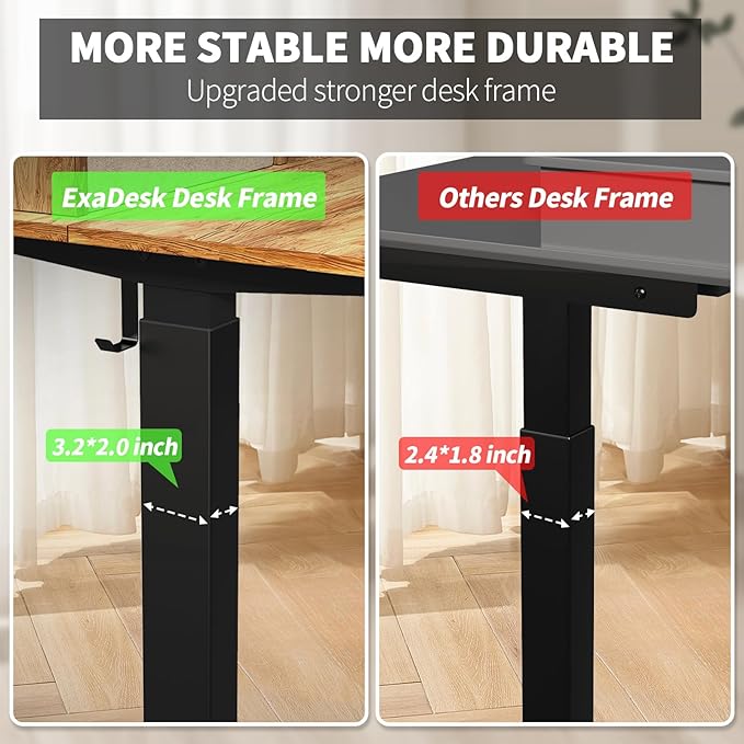 ExaDesk 55 * 30 Inches Electric Standing Widened Desk Adjustable Height - Image 7
