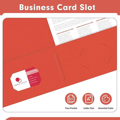 Two Pocket Folders, PANDRI 30 Pack 2 Pocket Folders, Letter Size Paper File - Image 5