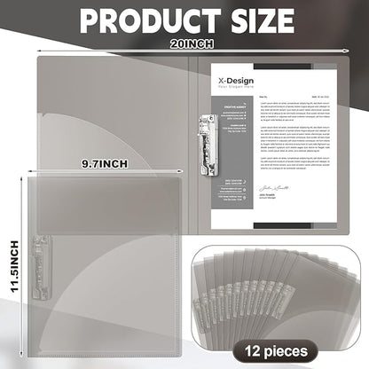 Teling 12 Pack Punchless Clamp Binder Folder 8.5 x 11 Inch Ringless Binder Holds - Image 2