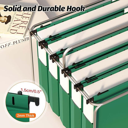 SHUTEX Extra Capacity Plastic Hanging File Folders, 12 Pack Reinforced - Image 5