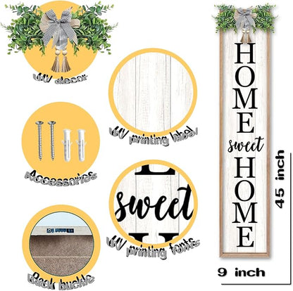 LuZhiQiang Welcome Sign for Front Porch Outdoor Home Sweet Home, Rustic Outside - Image 2