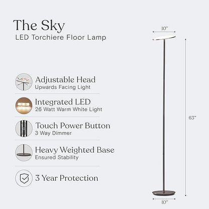 Brightech Sky LED Floor lamp, Torchiere Super Bright Floor Lamp - Image 8