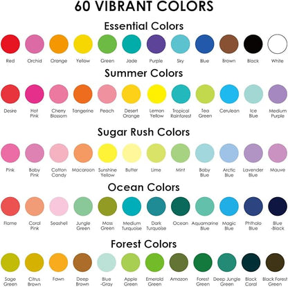 Grabie 5 Themes Value Bundle Bold&Bright Coloring Kit, 60 Colors Acrylic Gel - Image 4