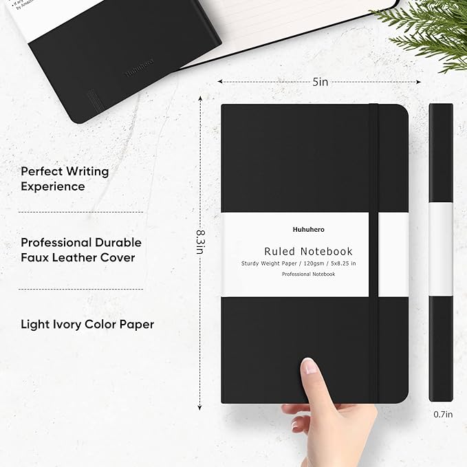 Huhuhero Lined Journal Notebook, 20 Pack Hardcover College Ruled Notebooks - Image 3