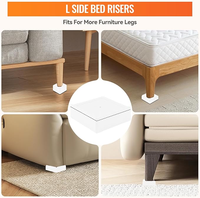 shouwuhho Furniture Risers, 8 Pack Bed Risers - Image 4