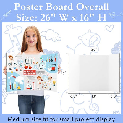 AKONEGE 6 Pack Medium Trifold Poster Board, School Projects, Science Fair - Image 2