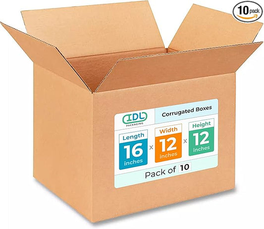 Medium Shipping & Moving Boxes 16x12x12 inches by IDLPackaging