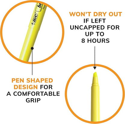 BIC Brite Liner Highlighters, Chisel Tip, 24-Count Pack of Yellow Highlighters - Image 7