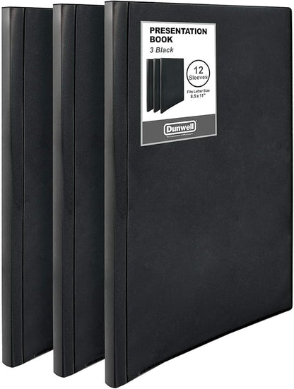 Dunwell Presentation Binder 12-Pocket, Displays 24 Pages, 8.5x11 Portfolio by Dunwell