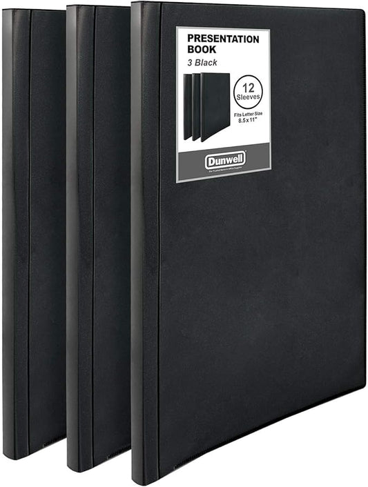 Dunwell Presentation Binder 12-Pocket, Displays 24 Pages, 8.5x11 Portfolio by Dunwell