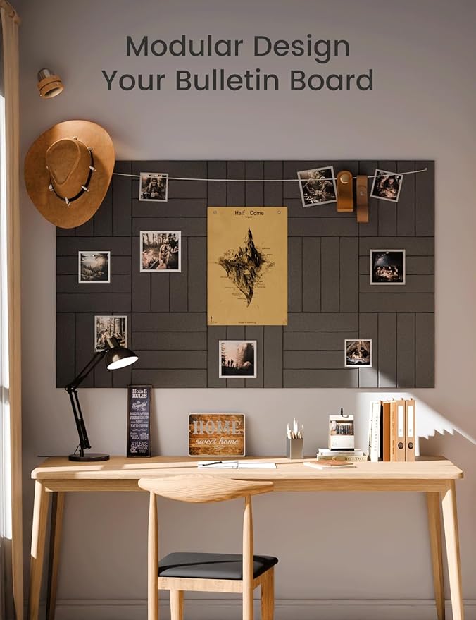 Fluxynara Felt Bulletin Board Tiles Large 48"x36"Cork Board Alternative-12 Pack - Image 5