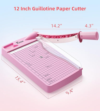 Firbon 12" Guillotine Paper Cutter, Heavy Duty 12-Sheet Capacity Trimmer - Image 6