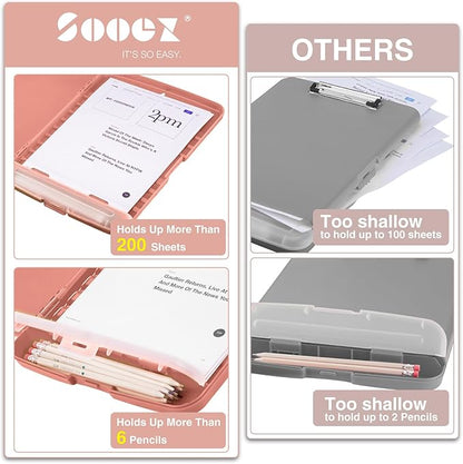 Sooez Clipboard with Storage, High Capacity Nursing Clip Board 8.5 x 11 with - Image 3