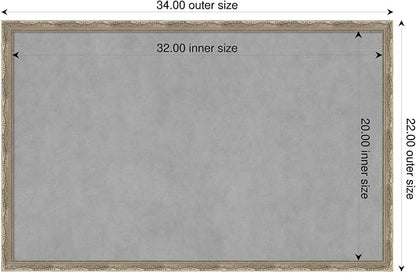 Amanti Art Silver Framed Magnetic Board 22x34 Large Vision Board - Image 2