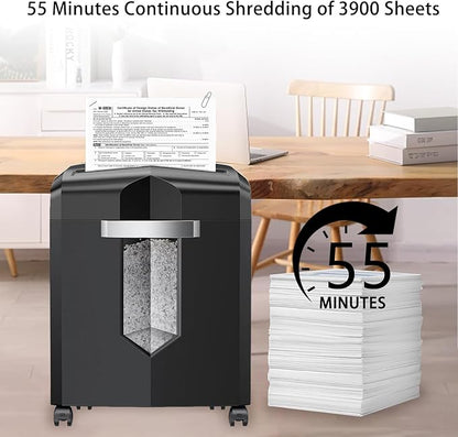 Bonsaii 12-Sheet Micro-Cut Paper Shredder, 55-Min Continuous Run, Shreds - Image 4