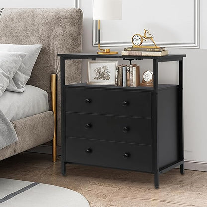 Edbuosy 3 Wooden Drawers Night Stand, 27 Inch Wide Nightstand - Image 6