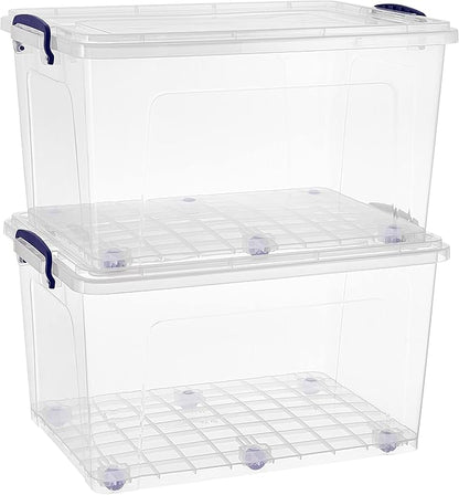 Superio Storage Bins with Lids, Stackable Totes, BPA Free, Odor Free, Organizer by Superio