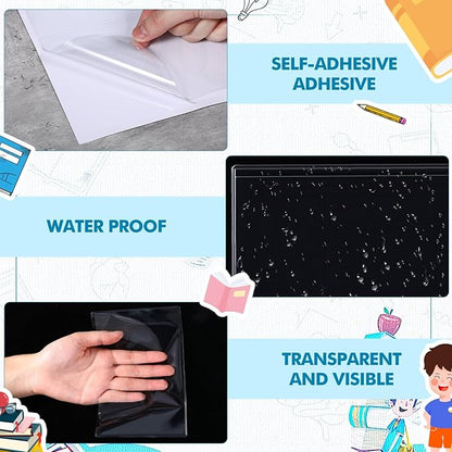 Outus Self Adhesive Shop Ticket Holders Clear Plastic Sleeves Adhesive Pockets - Image 5