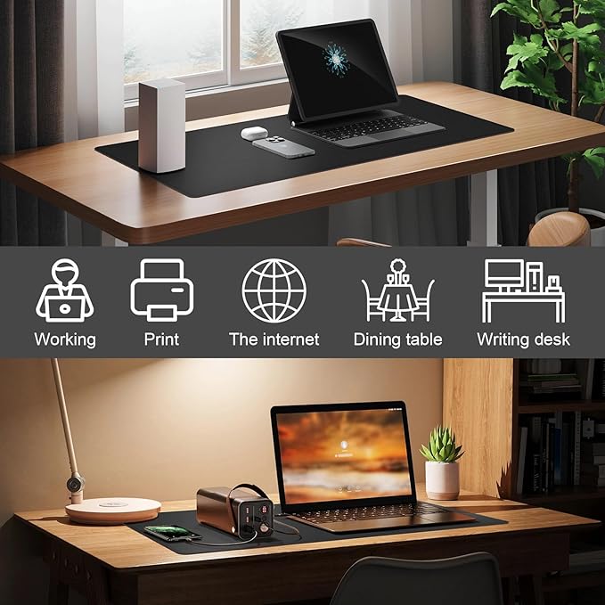 DAWNTREES Desk Mat Protector, PU Leather Desk Pad, Non Slip, Large Mouse Pad - Image 3