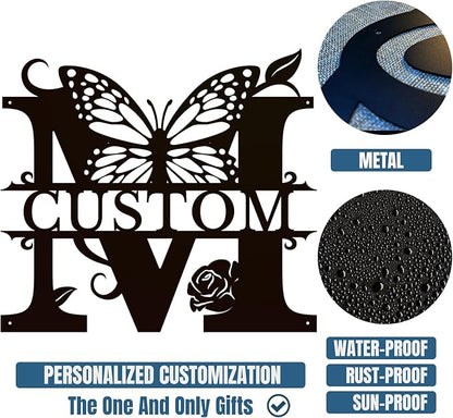 Personalized Custom Letter Name metal Signs, Custom Black Letter Monogram Wall - Image 6