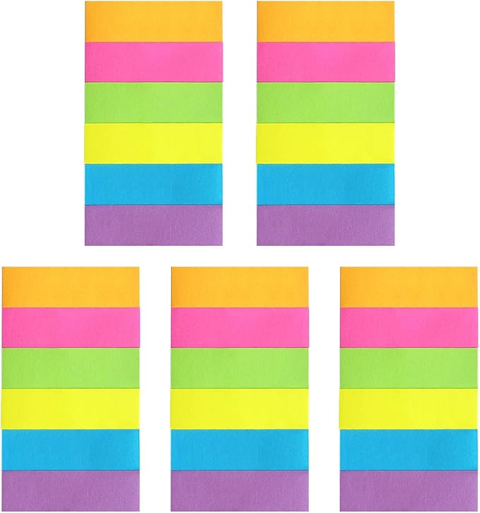 Eastern Wolf 30 Pads 0.5x1.8 Sticky Notes Flags Tabs Page Markers 6 Bright - Image 3