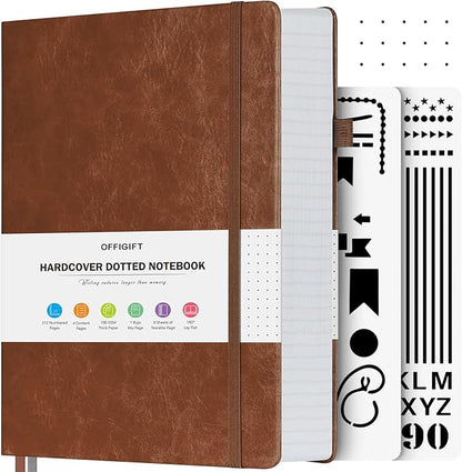 OFFIGIFT Bullet Dotted Journal Notebook, 312 Numbered Pages A5 Hardcover Dotted by OFFIGIFT